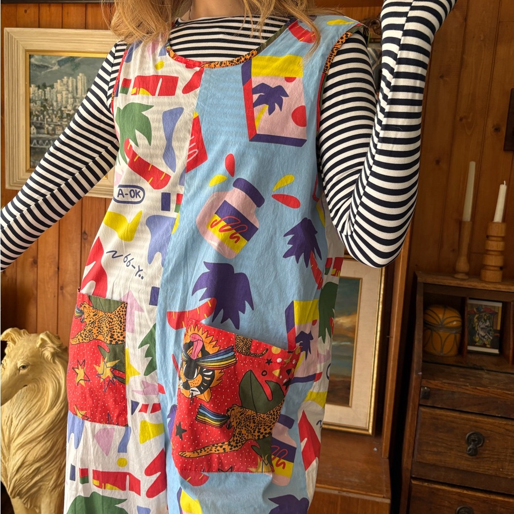 Nooworks A OK Jumpsuit Funky Slow Fashion Bold Print size M